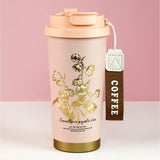 Lily Pink Stainless Steel premium Insulated Detox Infuser Bottle with Tea and Fruit Infuser attachment, 520ml