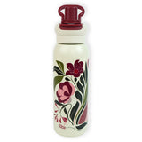 Maroon Floral Flask Water Bottle, 600ml