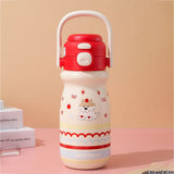 Red Lid, Happiness  series, Stainless Steel Water Bottle for kids, 520ml