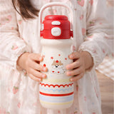 Red Lid, Happiness  series, Stainless Steel Water Bottle for kids, 520ml