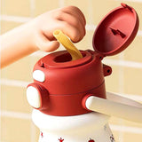 Red Lid, Happiness  series, Stainless Steel Water Bottle for kids, 520ml