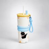 Meow & Polka , Good Time Series, Stainless Steel Tumbler and Water Bottle for Kids & Adults, 710ml