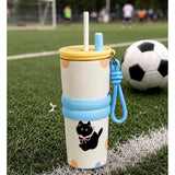 Meow & Polka , Good Time Series, Stainless Steel Tumbler and Water Bottle for Kids & Adults, 710ml