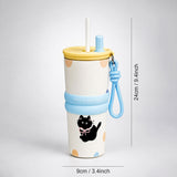Meow & Polka , Good Time Series, Stainless Steel Tumbler and Water Bottle for Kids & Adults, 710ml