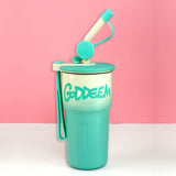 Mint Ombre Shaded Stainless Steel Tumbler Water Bottle, 550ml