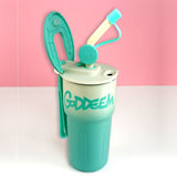 Mint Ombre Shaded Stainless Steel Tumbler Water Bottle, 550ml