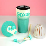 Mint Ombre Shaded Stainless Steel Tumbler Water Bottle, 550ml