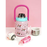 Party Hat Puppy Pink Stainless Steel premium insulated water Bottle, 800ml