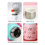 Party Hat Puppy Pink Stainless Steel premium insulated water Bottle, 800ml