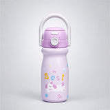 Pink Puppy Design, Stainless Steel Dual Lid Water Bottle for Kids, 500ml