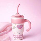Pink Hearts, Bubble Lid series, with detachable infuser Stainless Steel Kids Tumbler Water Bottle, 680ml