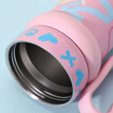 Pink Pastel XOXO series, Stainless Steel Tumbler and Water Bottle for Kids & Adults, 540ml