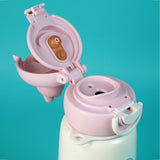 Pink Rabbit Bottomlid Series, Stainless Steel Kids Water Bottle, 480ml