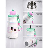 Puppy Checks, sleek Stainless Steel Water Bottle with Infuser attachment for Kids, 400ml