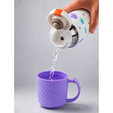 Purple Checks Cup Lid Design, Sleek Stainless Steel Thermos & Water Bottle for Kids, 350ml