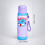 Purple Blue ,Water Swim Design, Stainless Steel Thermos & Water Bottle for Kids, 600ml