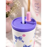 Purple Bows, Good Time Series, Stainless Steel Tumbler and Water Bottle for Kids & Adults, 710ml