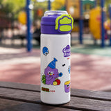 Purple Lid, Fruit Buddy Series, Stainless Steel Water Bottle for Kids, 700ml