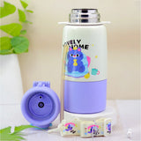 Purple Cat Bottomlid Series, Stainless Steel Kids Water Bottle, 480ml