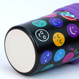 Purple Smiley Fluorescent series Stainless Steel Tumbler and Water Bottle for Kids and Adults, 550ml