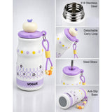 Purple Stars, sleek Stainless Steel Water Bottle with Infuser attachment for Kids, 400ml
