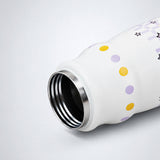 Purple Stars, sleek Stainless Steel Water Bottle with Infuser attachment for Kids, 400ml