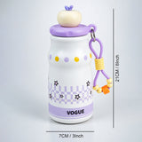 Purple Stars, sleek Stainless Steel Water Bottle with Infuser attachment for Kids, 400ml