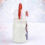 Red Handle Labubu Printed  Handle Stainless Steel Kids Water Bottle, 500ml