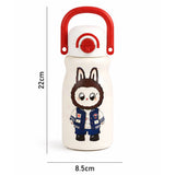 Red Handle Labubu Printed  Handle Stainless Steel Kids Water Bottle, 500ml
