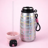 Silver Shiny, Big Lock series, Stainless Steel Water Bottle for kids, 720ml