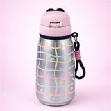 Silver Shiny, Big Lock series, Stainless Steel Water Bottle for kids, 720ml