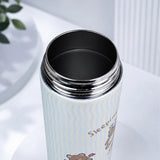 Sleeping Bear, Yellow Ball Lid Series, Stainless Steel Tumbler and Water Bottle for Kids & Adults, 650ml