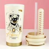 White Ted Stainless Steel premium Insulated Detox Infuser Bottle with Tea and Fruit Infuser attachment, 520ml