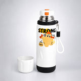 Strong Workout Design, Stainless Steel Thermos & Water Bottle for Kids, 600ml