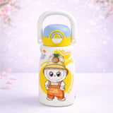 White Handle Labubu Printed  Handle Stainless Steel Kids Water Bottle, 500ml