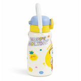 White Handle Labubu Printed  Handle Stainless Steel Kids Water Bottle, 500ml