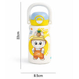White Handle Labubu Printed  Handle Stainless Steel Kids Water Bottle, 500ml