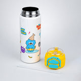 Yellow Lid, Snack Time Buddy Series, Stainless Steel Water Bottle for Kids, 700ml