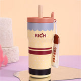 Yellow Polka Rich Series, Stainless Steel Tumbler and Water Bottle for Kids, Teens and Adults, 560 ml