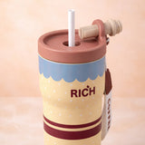 Yellow Polka Rich Series, Stainless Steel Tumbler and Water Bottle for Kids, Teens and Adults, 560 ml