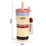 Yellow Polka Rich Series, Stainless Steel Tumbler and Water Bottle for Kids, Teens and Adults, 560 ml