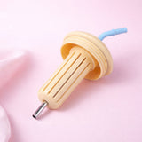 Yellow Pink Bow, Bubble Lid series, with detachable infuser Stainless Steel Kids Tumbler Water Bottle , 680ml