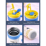 Yellow Lid, popcorn Cat, Twilight Tumbler  Series, Stainless Steel Tumbler and Water Bottle for Teens and Adults, 750 ml