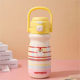 Maroon Lid, Happiness  series, Stainless Steel Water Bottle for kids, 520ml