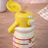 Maroon Lid, Happiness  series, Stainless Steel Water Bottle for kids, 520ml