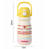 Maroon Lid, Happiness  series, Stainless Steel Water Bottle for kids, 520ml