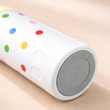 Yellow Polka Dots Stripes Cap Series,  Stainless Steel Kids Water Bottle, 520ml