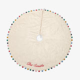 Colorful Pom Pom Tree Skirt - Ivory