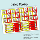 Label Combo -Lion on tracktor