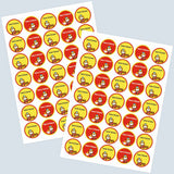 Round Water Proof Labels -Lion on a tracktor